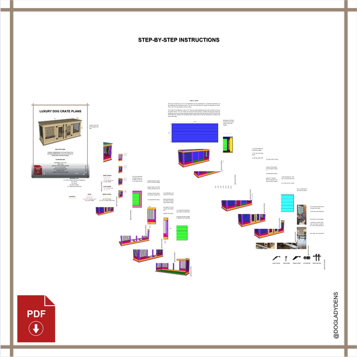 Luxury Dog Crate Furniture DIY PLANS Large Double Dog Crate Etsy