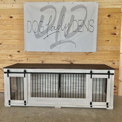 Double Dog Crate Furniture Plansdouble Dog Kennel Furniture Etsy