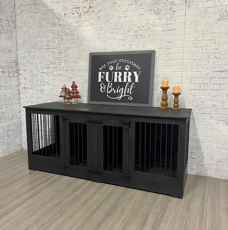 Luxury Dog Crate Furniture Double Dog Crate Furniture Etsy