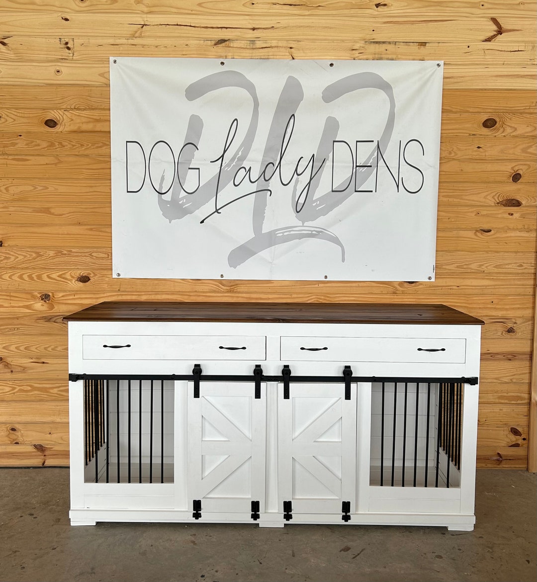 Luxury Dog Crate Furniture Double Dog Crate Furniture With - Etsy