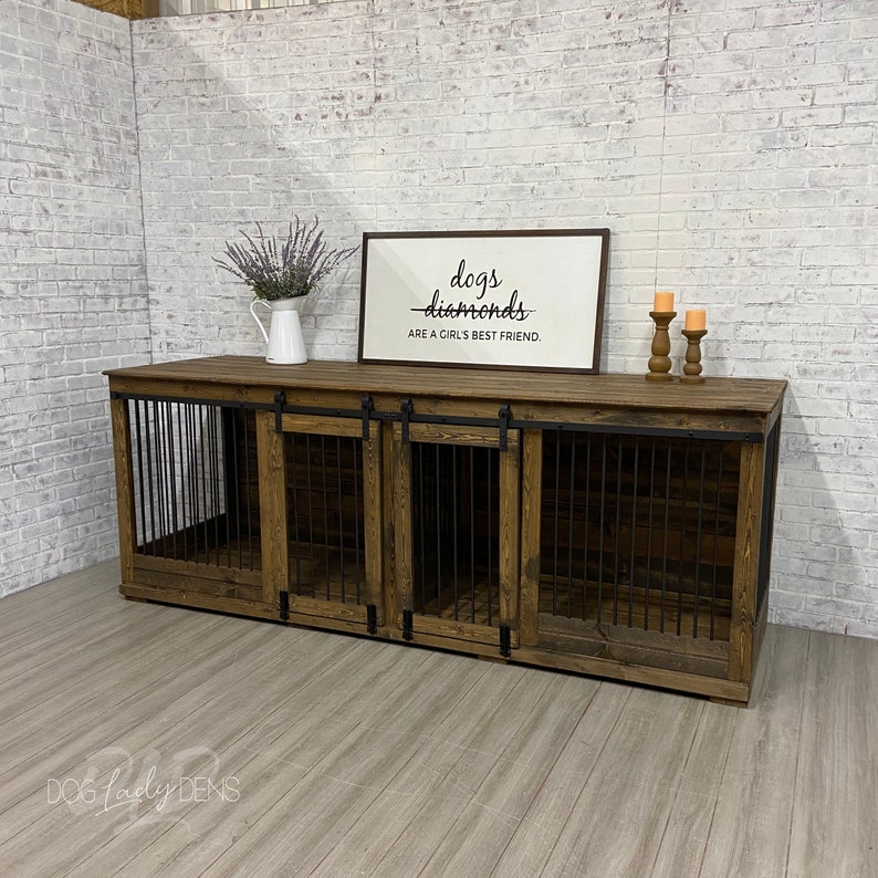 Luxury Dog Crate Furniture Double Dog Crate Furniture Etsy