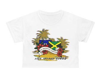 50/50 Island Queen Crop Tee (haitianische + jamaikanische)