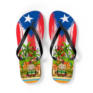 Puerto Rican Flag Flip Flops
