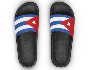 Cuban Flag Slide Sandals For Women Chancletas Cubano