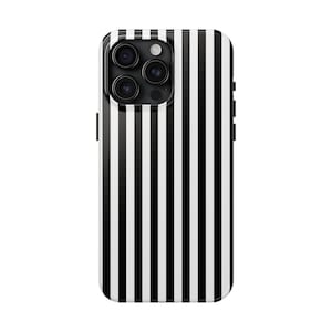 L*a様 ブラック ストライプデザイン iPhoneケース 黒と白のストライプ柄 iPhone 12 Pro Max 携帯ケース ミニマ