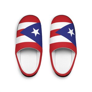 Puerto Rican Flag Indoor Slippers Pantuflas Boricua for Men