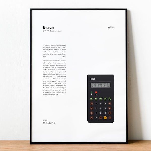 Braun ET66 Calculator, Dieter Rams Design, Braun Vintage Print, Modern Art, Architecture, Home Office Wall Decor, Industrial Design