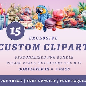 15 individuelle Cliparts, hochwertige transparente PNGs, digitaler Download, vollständige kommerzielle Nutzung – exklusives PNG-Bundle, personalisierte Clipart-Bestellung