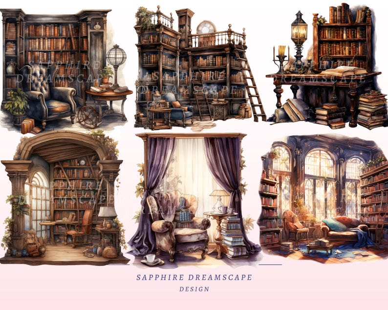 30 Cute Library Clipart, High Quality Transparent Pngs, Instant ...