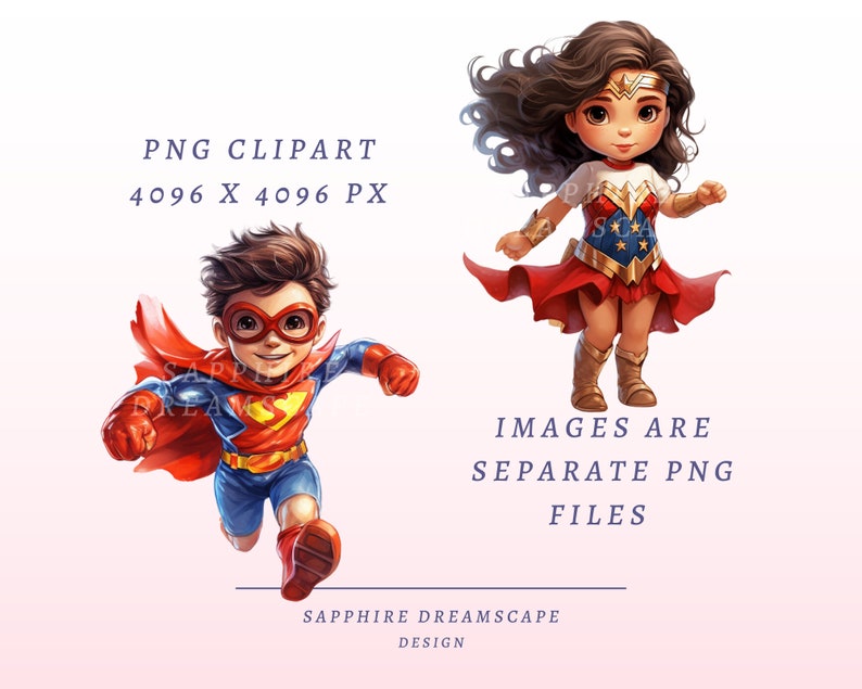 20 superhjältebarn clipart, högkvalitativa transparenta PNG-bilder, omedelbar nedladdning, kommersiellt bruk - barnhjältar clipart, superkid illustration bild 2