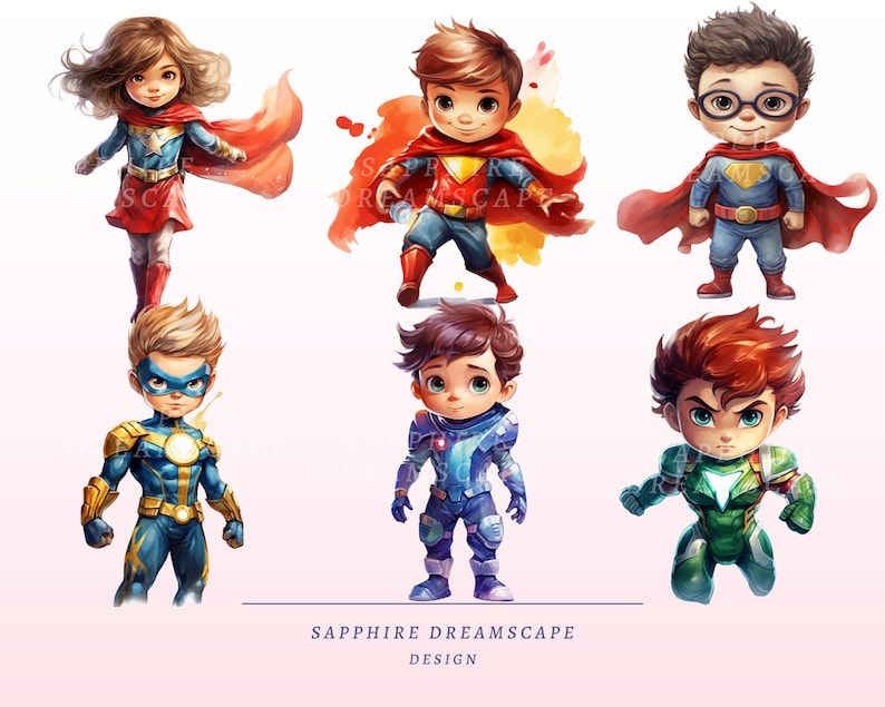20 superhjältebarn clipart, högkvalitativa transparenta PNG-bilder, omedelbar nedladdning, kommersiellt bruk - barnhjältar clipart, superkid illustration bild 6