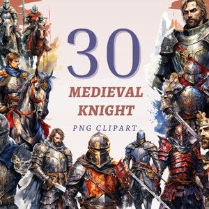 30 Medieval Knight Clipart, High Quality Transparent PNGs, Instant Download, Commercial Use - Armor Knights Illustration, Chivalry image set
