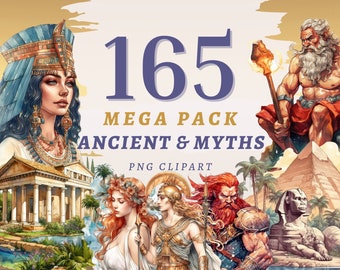 165 Ancient & Myths Clipart Megapack, High Quality Transparent PNGs, Instant Download, Commercial Use - Ancient Pack, Gods and Goddess