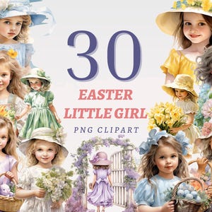 30 Pâques petite fille Clipart, PNG transparents de haute qualité, téléchargement immédiat, usage Commercial - imprimable Happy Child, graphiques Spring Lady