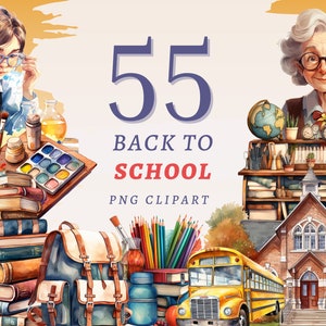 55 Back to School Clipart, hohe Qualität transparente PNGs, sofortiger Download, kommerzielle Nutzung - Back for School png, Lehrer Clipart