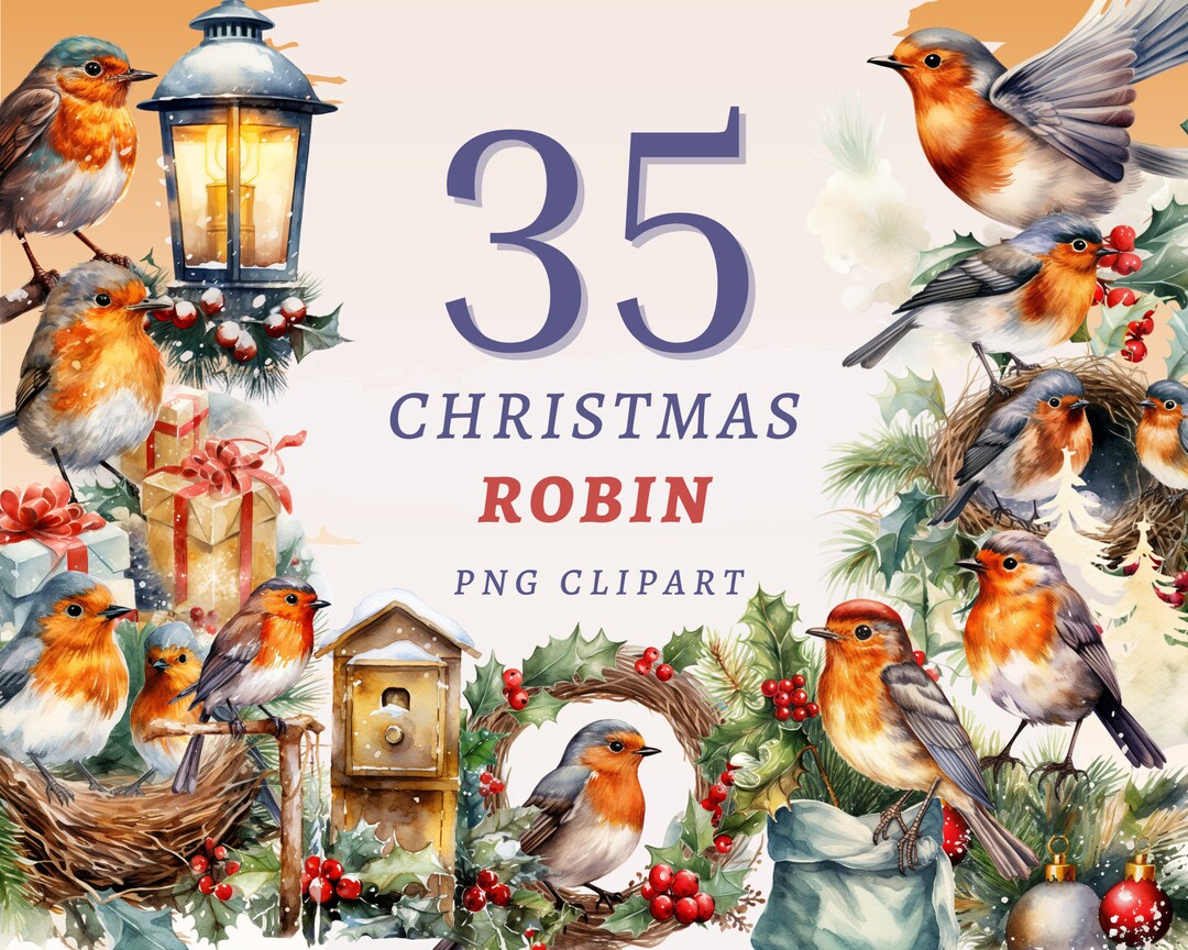 35 Christmas Robin Clipart, High Quality Transparent Pngs, Instant ...