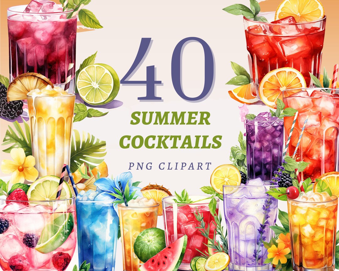 40 Summer Cocktails Clipart, High Quality Transparent Pngs, Instant ...