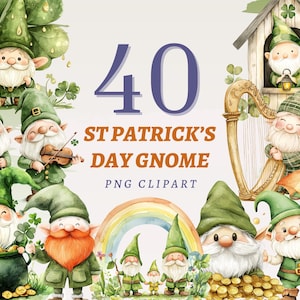 40 Clipart de nain de la Saint-Patrick, PNG transparents de haute qualité, téléchargement immédiat, usage commercial - imprimé lutin, art de fête irlandais