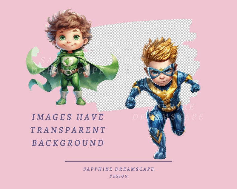 20 superhjältebarn clipart, högkvalitativa transparenta PNG-bilder, omedelbar nedladdning, kommersiellt bruk - barnhjältar clipart, superkid illustration bild 3