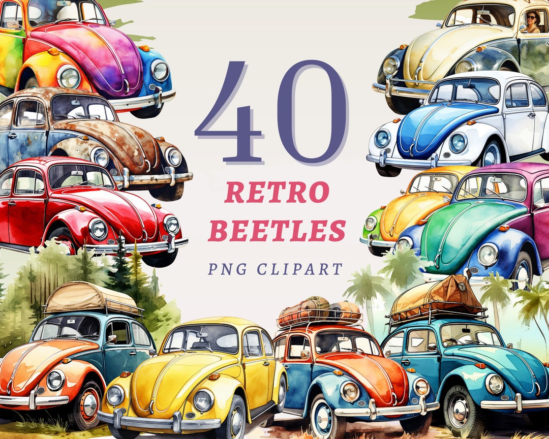40 Retro Beetles Clipart, High Quality Transparent Pngs, Instant ...