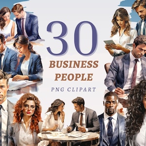 30 zakenmensen clipart, transparante png-bestanden van hoge kwaliteit, instant download, commercieel gebruik
