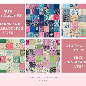 Vibrant Patchwork Seamless Pattern, Colorful Quilt Digital Paper, Boho Textile Background, Fabric Print Design, Scrapbook JPG Download image 2