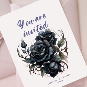40 Gothic Floral Clipart, High Quality Transparent PNGs, Instant Download, Commercial Use - Dark Flowers set, Black Florals png printables image 9