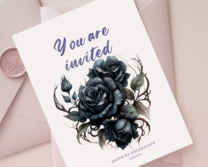 40 Gothic Floral Clipart, High Quality Transparent PNGs, Instant Download, Commercial Use - Dark Flowers set, Black Florals png printables image 9