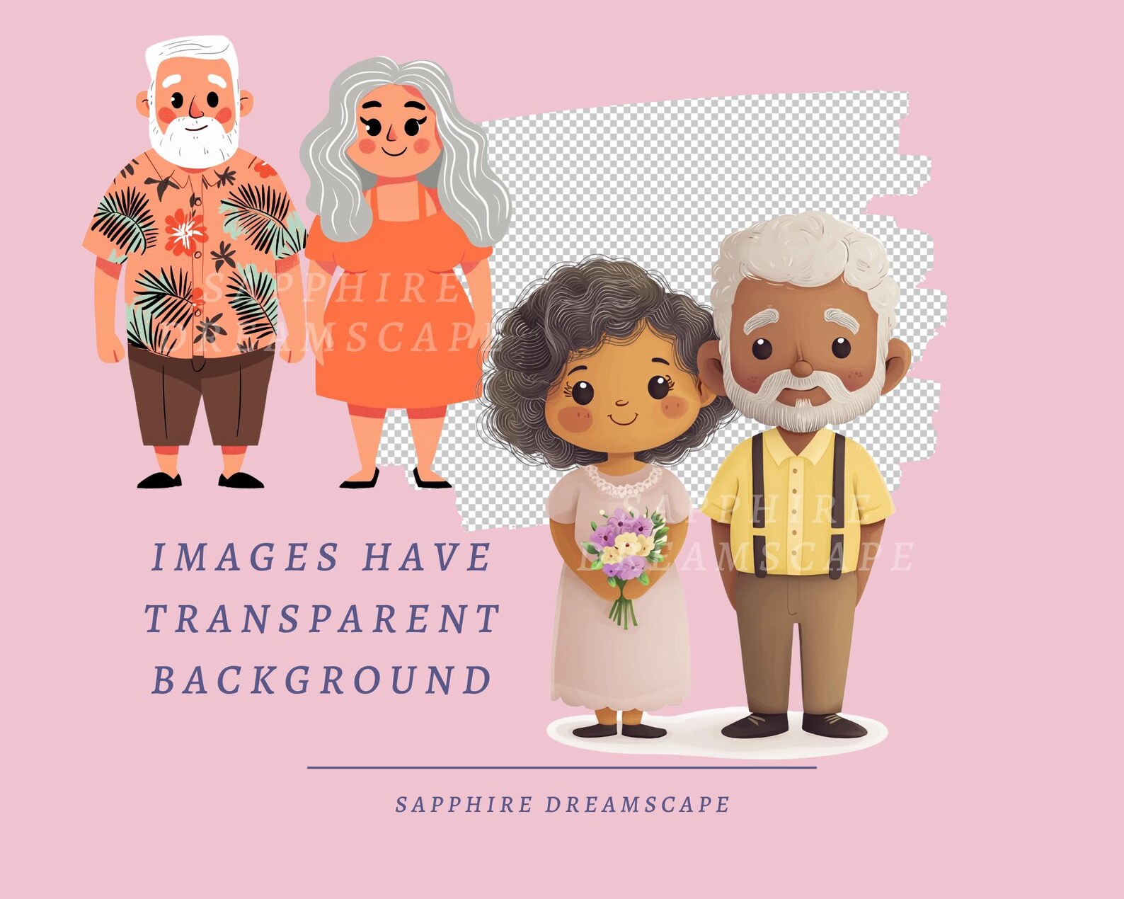 Chibi Parents 25 Chibi Old Couple Clipart, High Quality Transparent Pngs, Instant ...