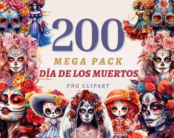 200 Día de Los Muertos Clipart Megapack, High Quality Transparent PNGs, Instant Download, Commercial Use - Mariachi Kid, Day of the dead png