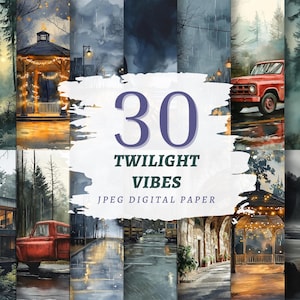 Papier numérique Twilight Vibes, décorations de fourchettes, fichiers JPG de haute qualité, téléchargement immédiat, usage commercial, imprimés forêt de vampires