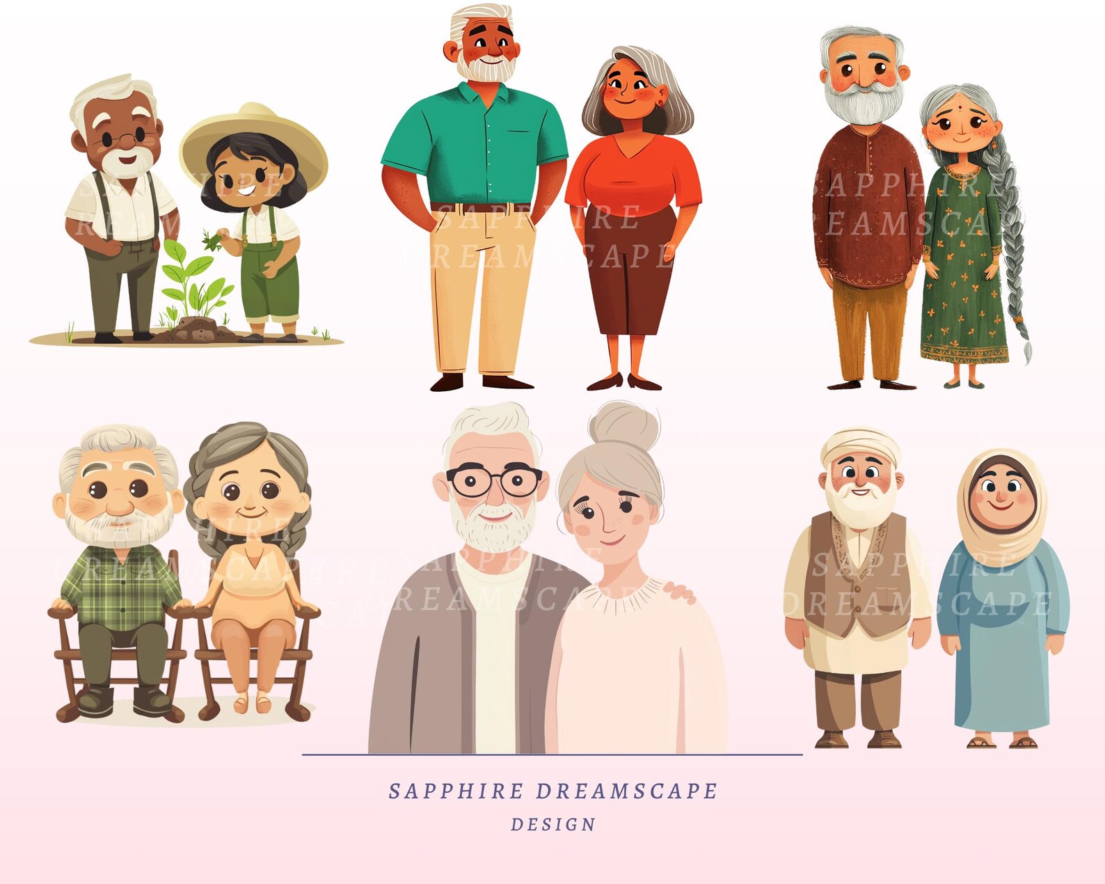 Chibi Parents 25 Chibi Old Couple Clipart, High Quality Transparent Pngs, Instant ...