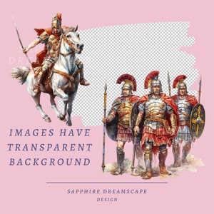 20 Ancient Rome Clipart, Hoge kwaliteit transparante PNGs, Instant Download, Commercieel gebruik Romeinse Rijk, Legionair ontwerpen voor afdrukken afbeelding 3