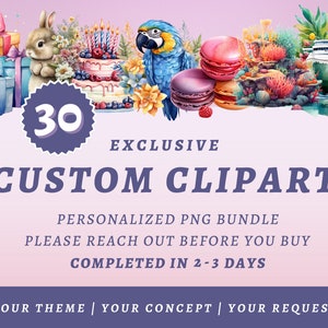 30 benutzerdefinierte Clipart, hochwertige transparente PNGs, digitaler Download, voll kommerzielle Nutzung - Erstellen Sie Ihre eigenen, Design auf Anfrage, kundenspezifische png