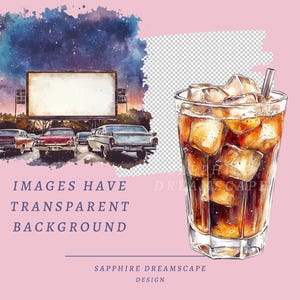 35 Movie Night Clipart Bundle, Cinema Snacks, Film Icons and Cozy Theater Elements for Crafts, Invites & Digital Projects image 5