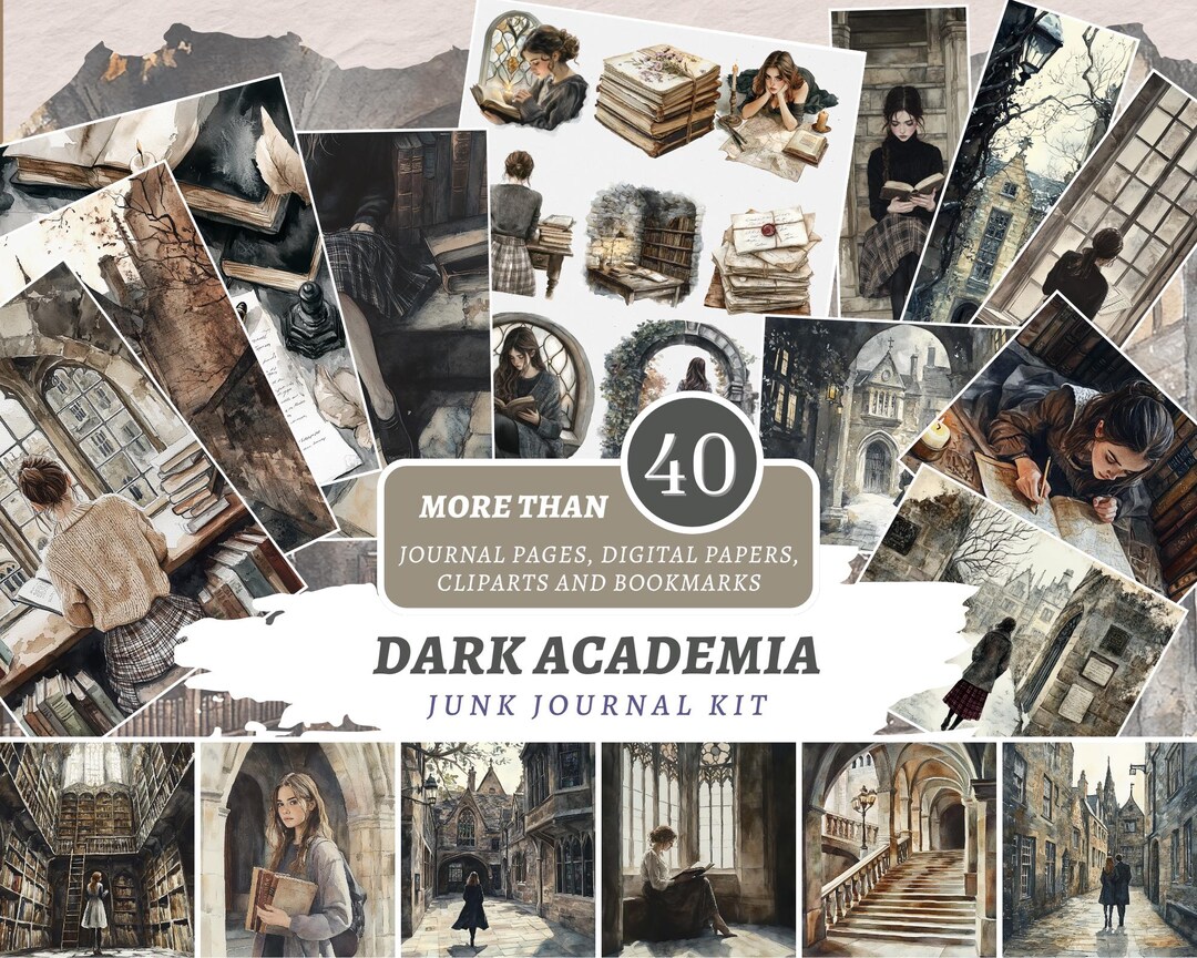 Dark Academia Junk Journal Kit Gothic Vintage Printable Pages - Etsy