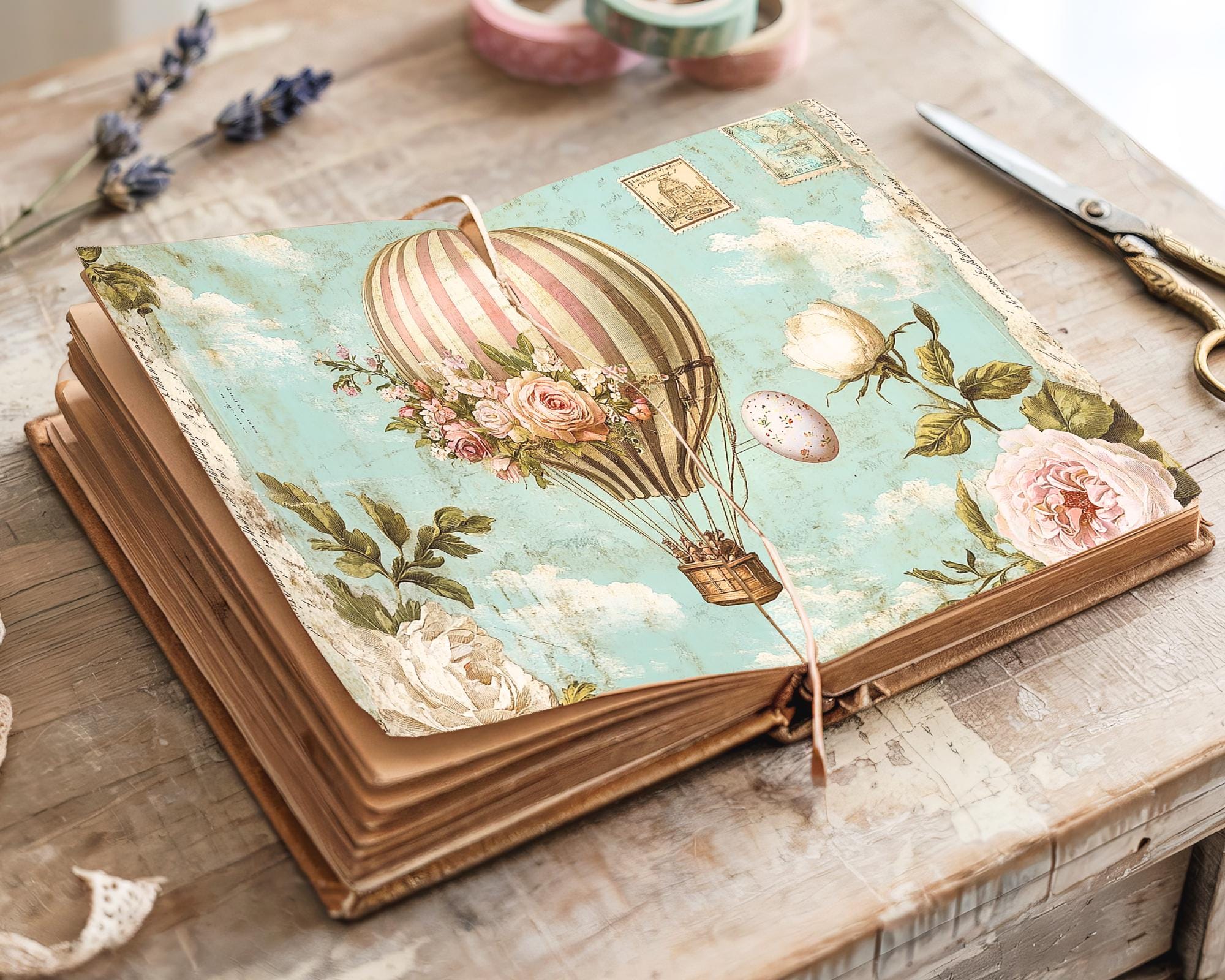 Vintage Easter Junk Journal Pages, Whimsical Spring Ephemera, Digital ...