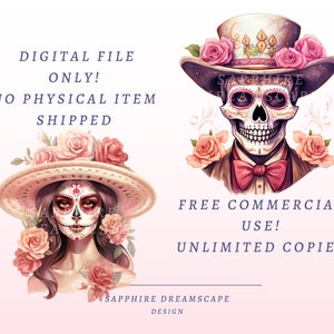 40 pastellfärgade Día de Los Muertos Clipart, högkvalitativa transparenta PNG-bilder, omedelbar nedladdning, kommersiell användning - Day of the dead-paket, boho-tryck bild 4