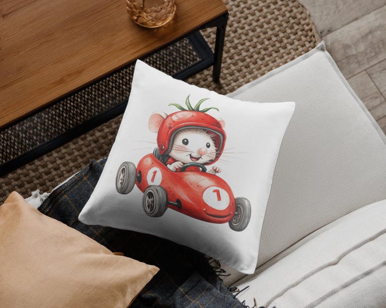 20 Mice Fruit Race Clipart Cute Mouse Artwork Bundle Baby Cars ...