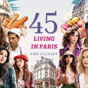 45 clipart de "Morando em Paris", PNGs transparentes de alta qualidade, download instantâneo, uso comercial - imprimíveis de garotas elegantes, designs da vida parisiense