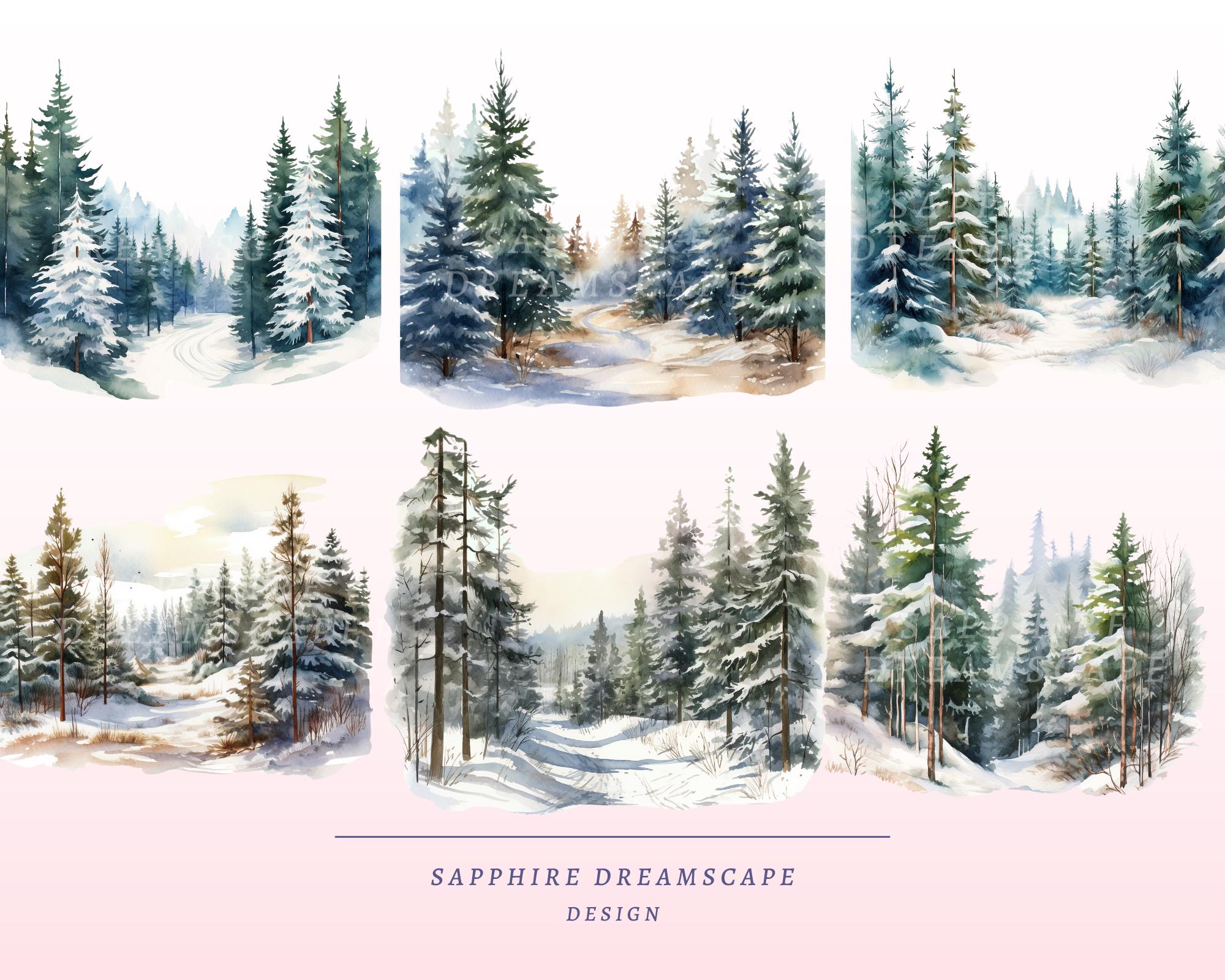 35 Winter Pine Tree Clipart, High Quality Transparent Pngs, Instant ...