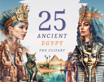 25 clipart dell'antico Egitto, PNG trasparenti di alta qualità, download immediato, uso commerciale - Dio egizio, arte egizia, pacchetto antico, stampabile