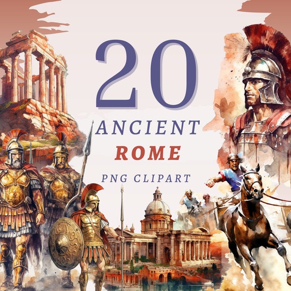 20 Ancient Rome Clipart, Hoge kwaliteit transparante PNGs, Instant Download, Commercieel gebruik - Romeinse Rijk, Legionair ontwerpen voor afdrukken