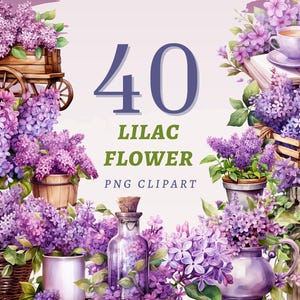 40 Kwiatów Liliowych Clipart, Wysokiej Jakości Przezroczyste PNG, Natychmiastowe Pobieranie, Użytkowanie Komercyjne - Fioletowe Kwiaty Do Wydrukowania, Wzory Płatków Vintage