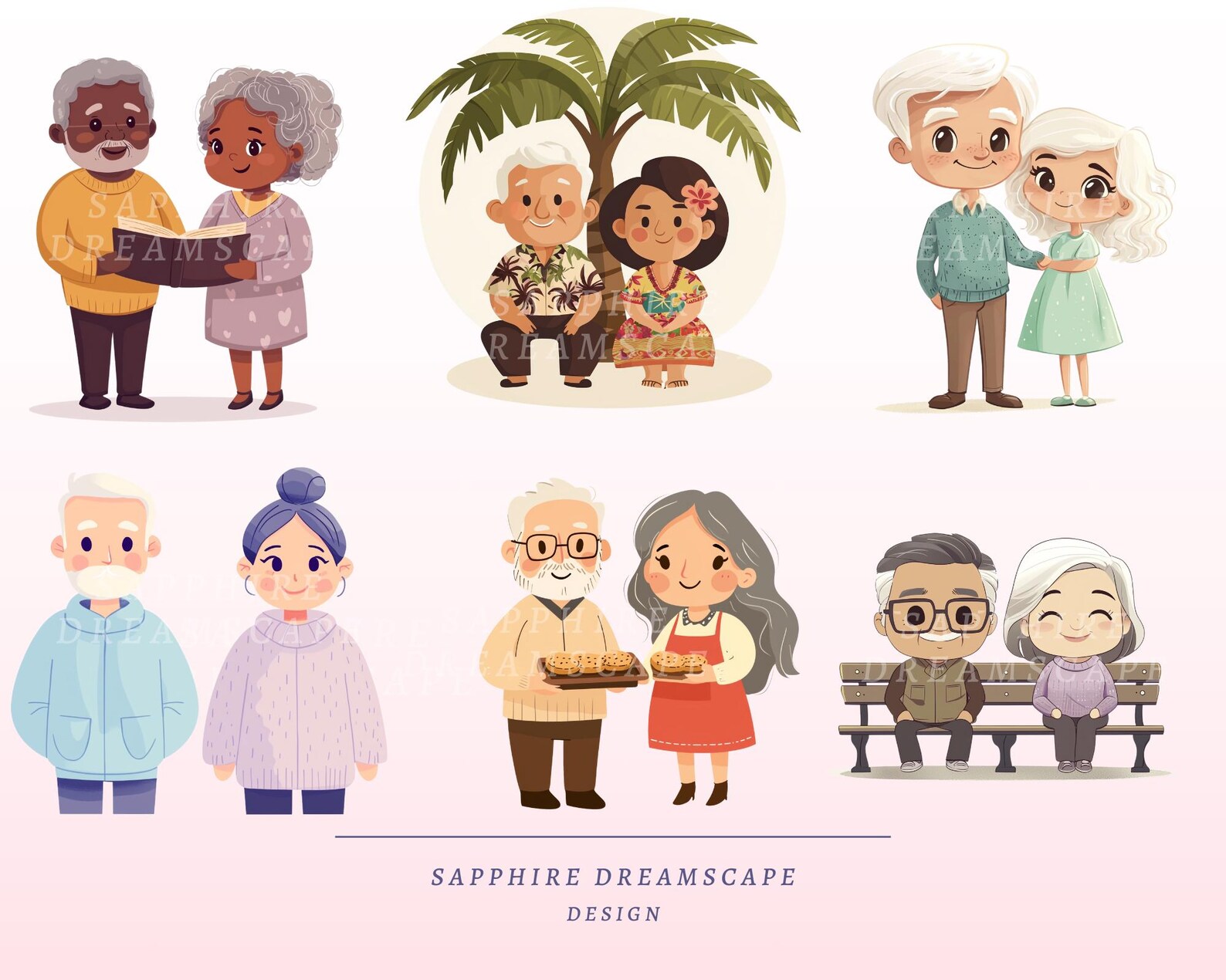 Chibi Parents 25 Chibi Old Couple Clipart, High Quality Transparent Pngs, Instant ...
