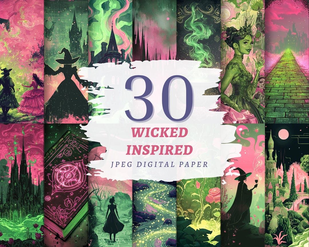 Wicked Inspired Digital Paper, Enchanted Forest Pattern, High Quality ...