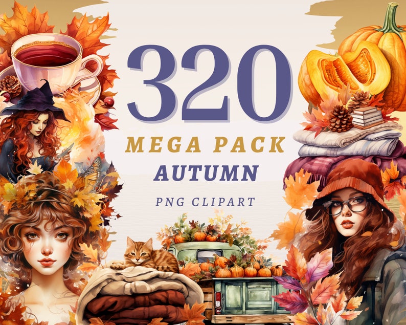 320 Autumn Clipart Megapack, High Quality Transparent Pngs, Instant ...
