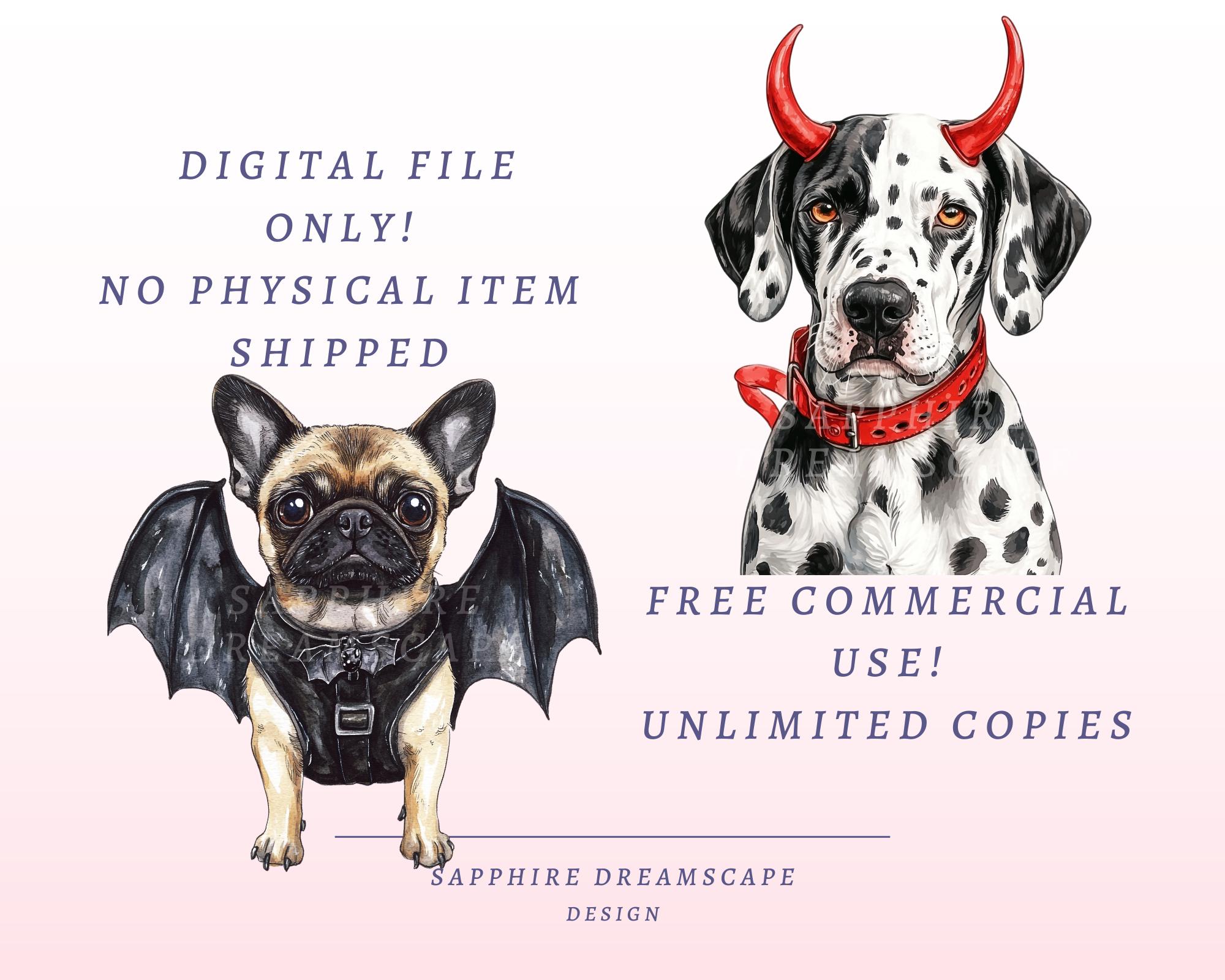 20 Halloween Dogs Clipart Bundle Watercolor Pet Costumes PNG Funny Dog ...