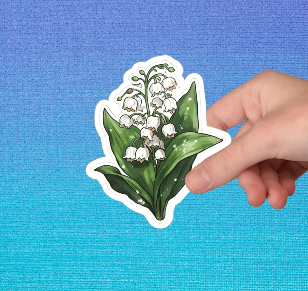 May Birth Flower Sticker, Watercolor Lily of the Valley Birth Month