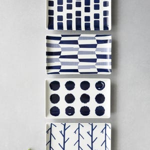 Assiette à motif Wa en porcelaine Hasami, design inspiré du kimono, vaisselle à dessert sushi en céramique japonaise